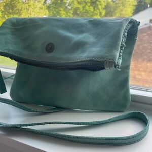 Anthropologie Blue Crossbody Bag with Minimalist Design